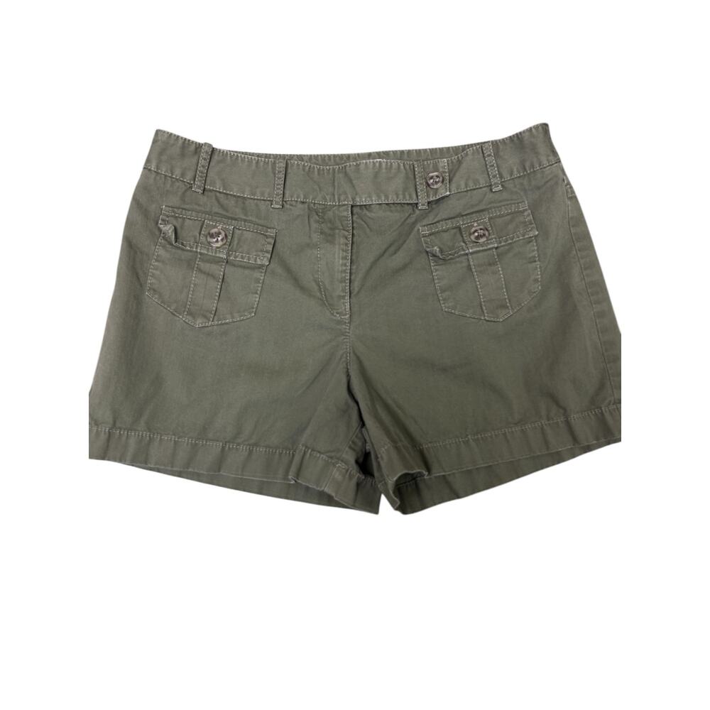 Ann Taylor LOFT Army Green Shorts Size 10 Casual Utility Style‎ Summer
